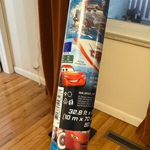 RARE Disney Cars Blue Gift Wrap (Christmas)